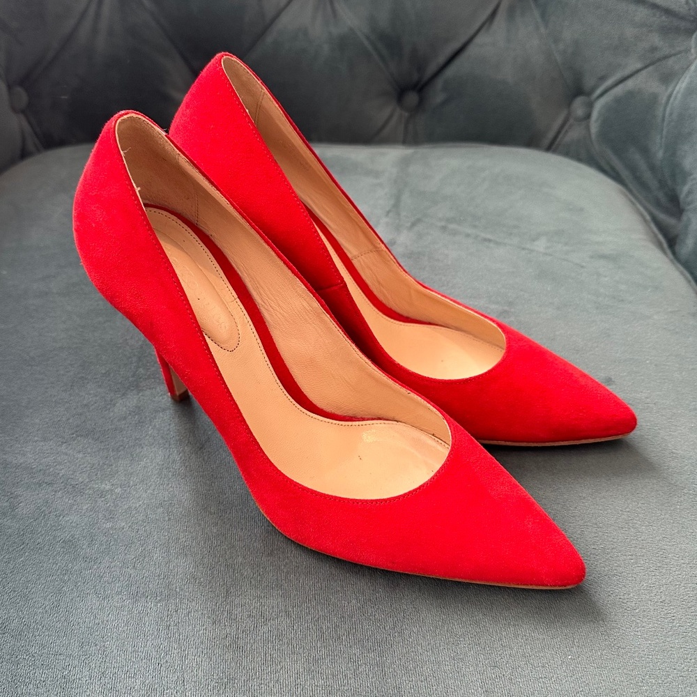 The Kooples red suede heels - added outsoles!